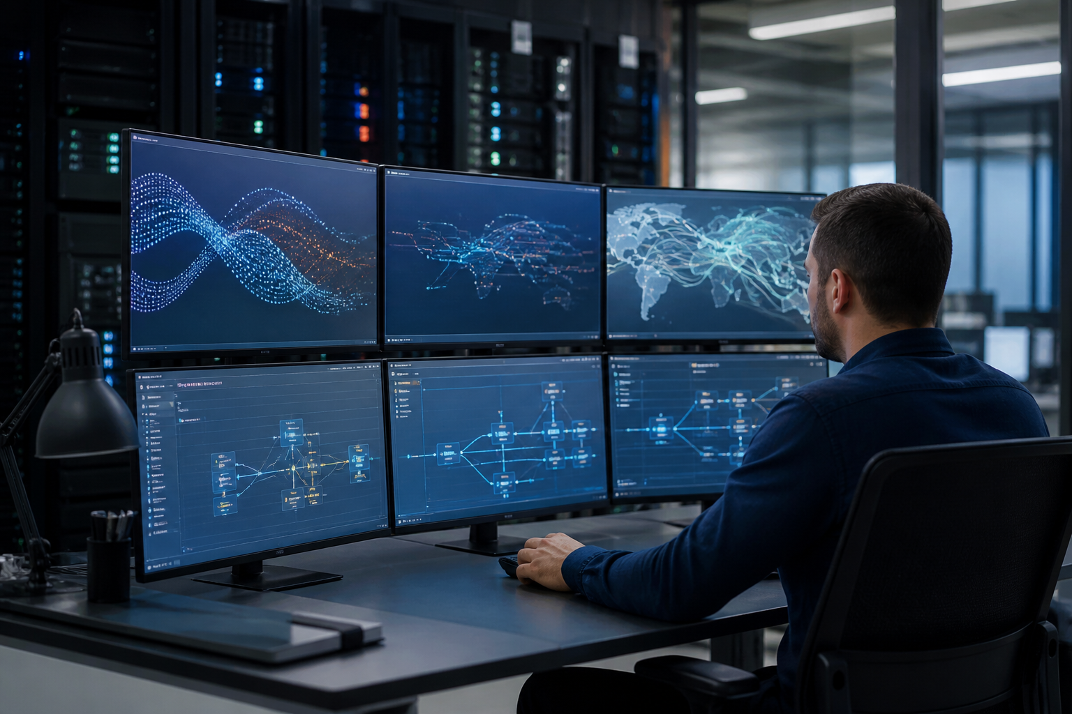Administrateur réseau en PME analysant les règles et flux d’un firewall avant migration pour éviter de reconduire une configuration obsolète