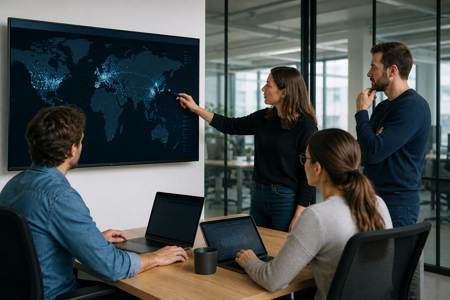 Équipe IT en PME analysant les outils cloud et services non référencés utilisés par différents services de l’entreprise