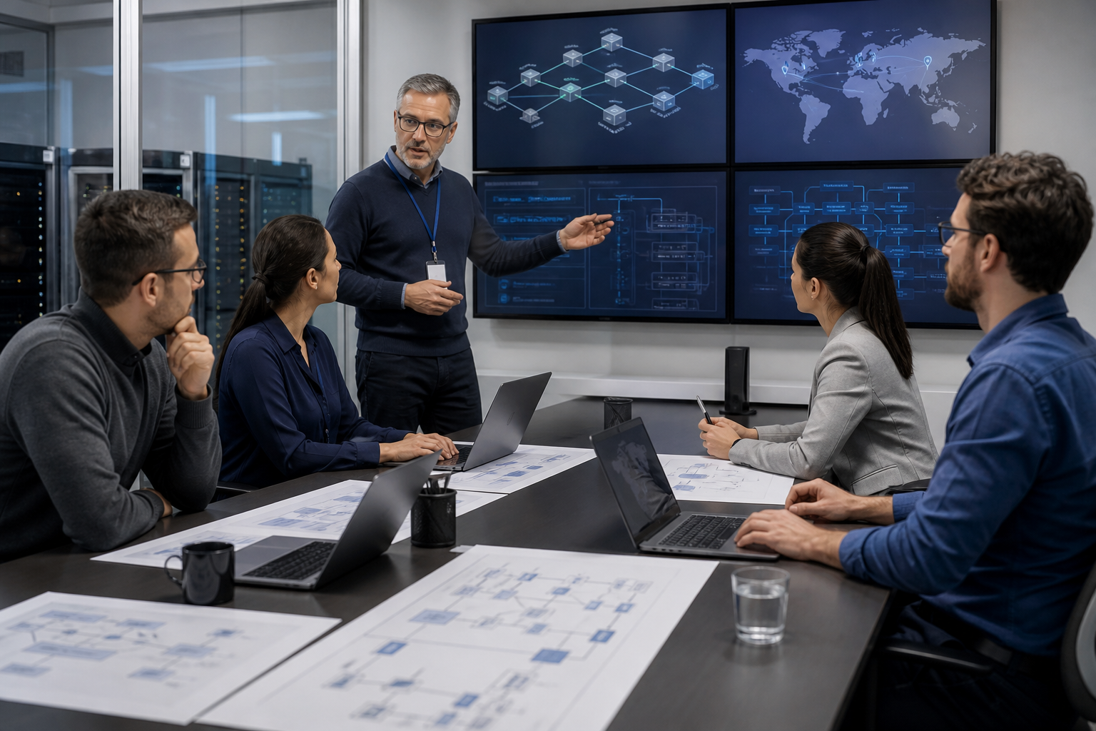Responsable informatique pilotant plusieurs prestataires spécialisés autour d’une architecture IT multi-sites avec documents et tableaux de suivi