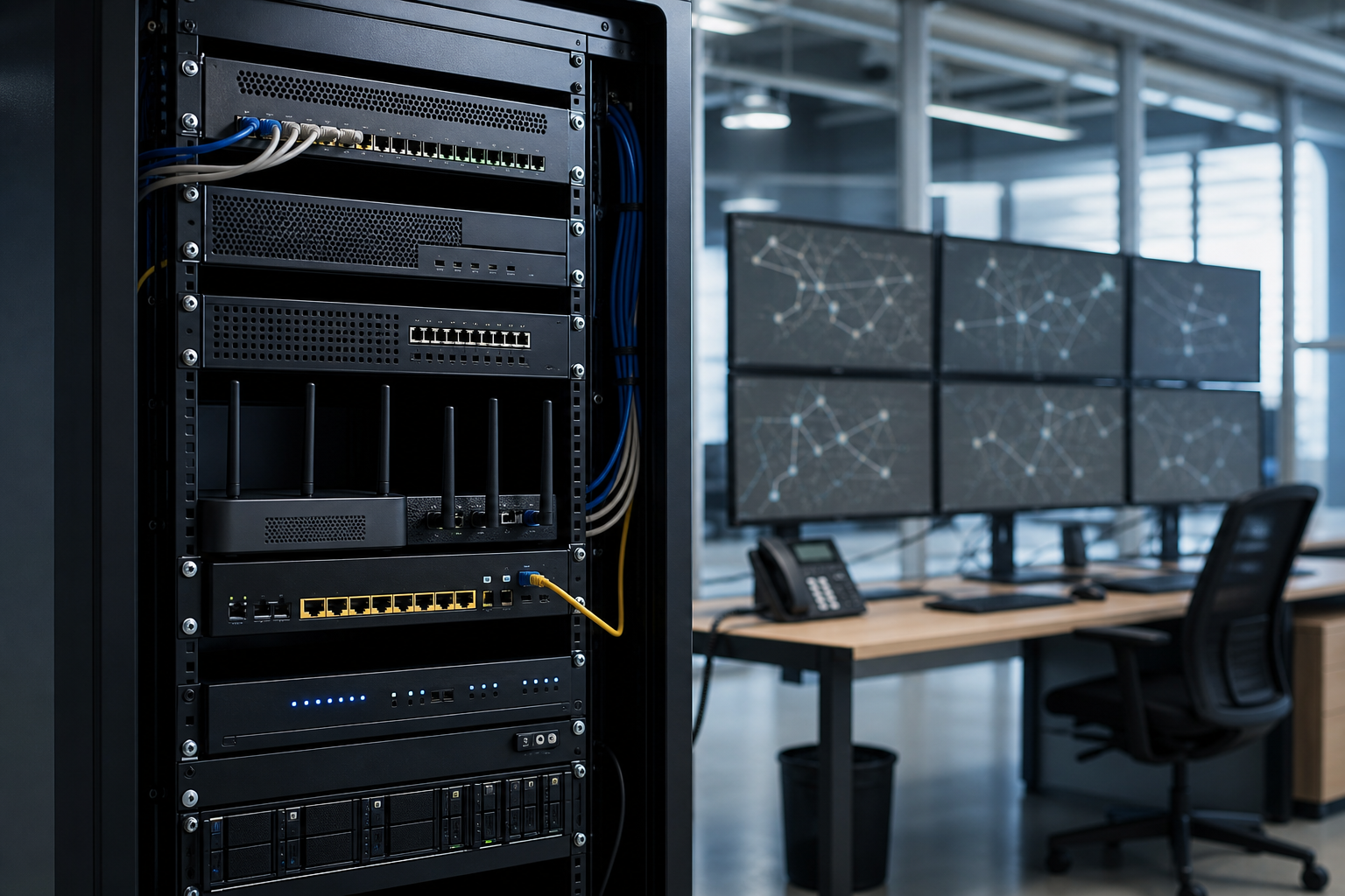 Infrastructure réseau multi-sites d’une PME avec firewall, VPN, routeur de secours et supervision des connexions critiques pour assurer la continuité d’activité